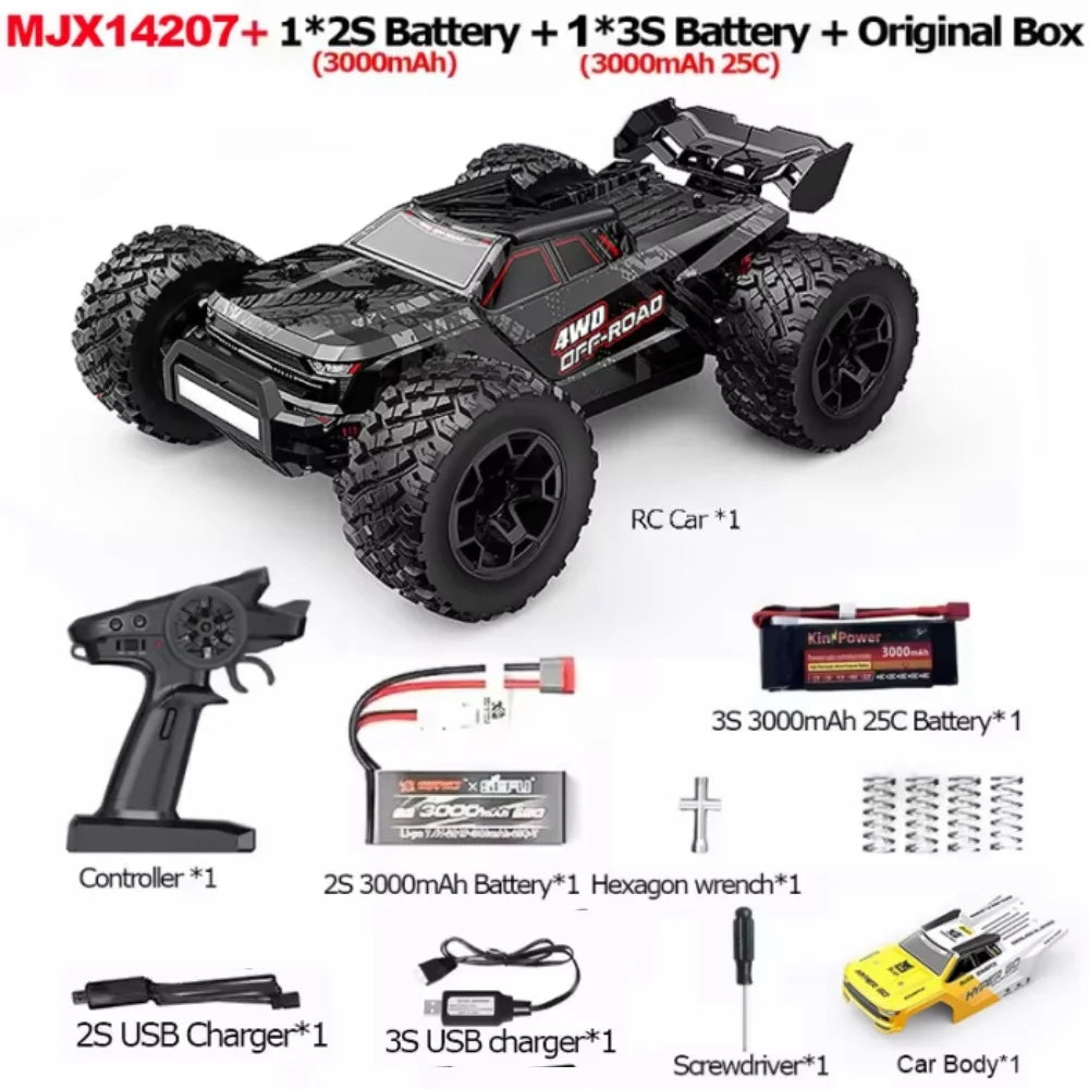 MJX Hyper Go 14207 1/14 RC Car Dual Car Shells 4WD Off-Road Racing Truck Brushless 2.4G Remote Control Car Toys As Gift
