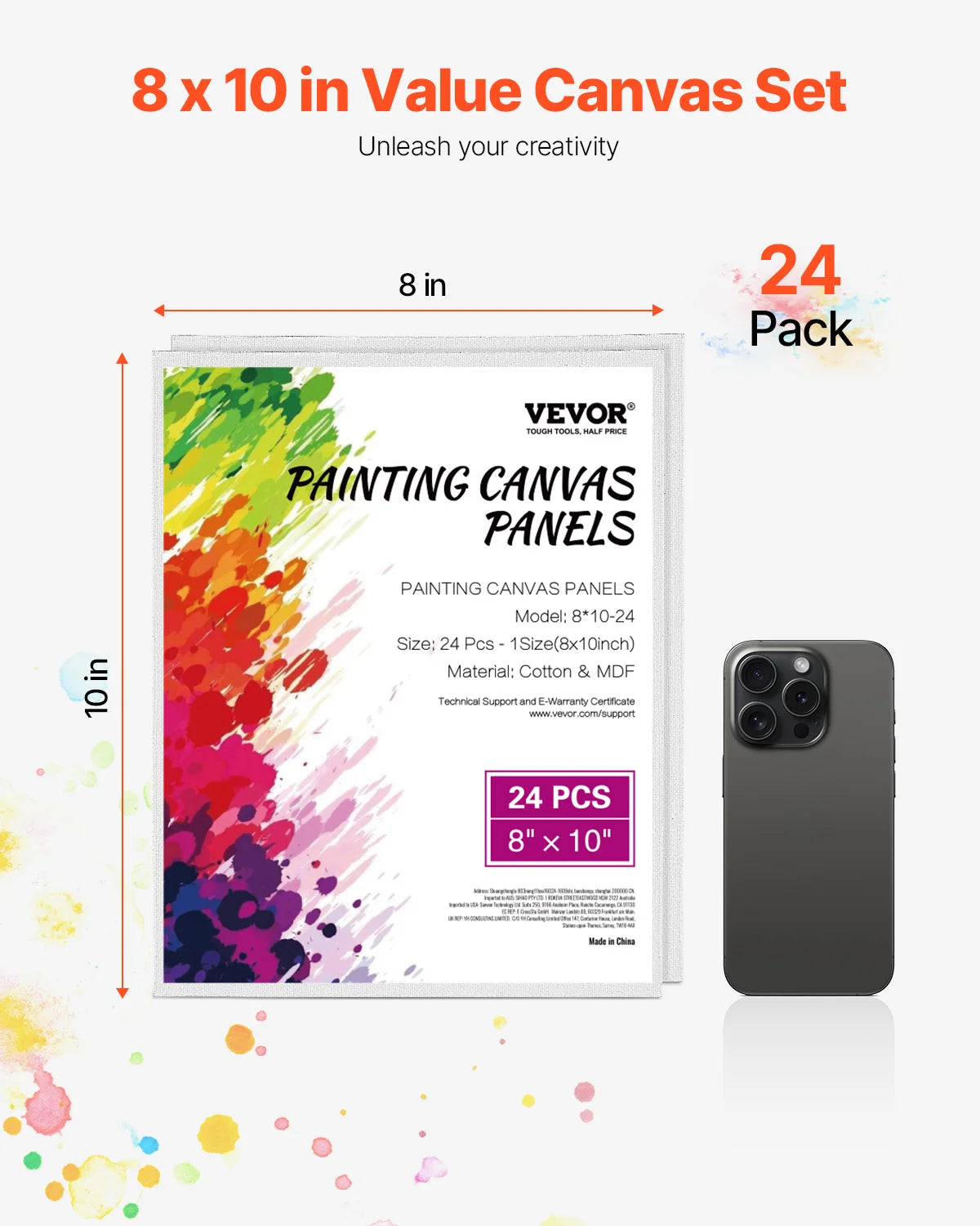 SucceBuy Canvas Boards Painting White Canvases Painting Canvas Panels Sketching Acrylic Oil Painting Watercolor Paint Canvas