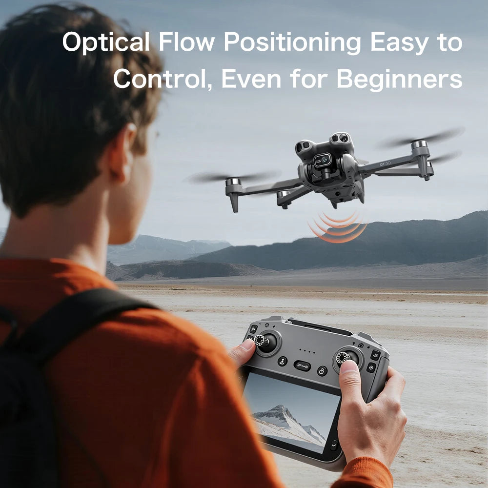 Foldable Drone with 4K Dual Cameras, 12.5CM Screen Remote, Brushless Motor, Optical Flow Hover, Intelligent Obstacle Avoidance, RC Quadcopter for Adults & Kids