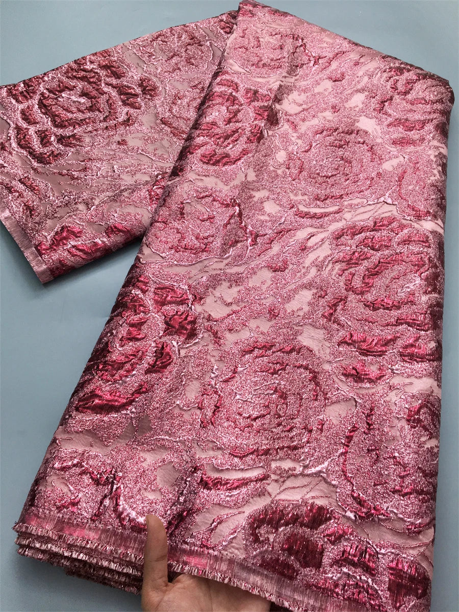 JiaDong African Brocade Lace Fabric French Nigerian Organza Jacquard