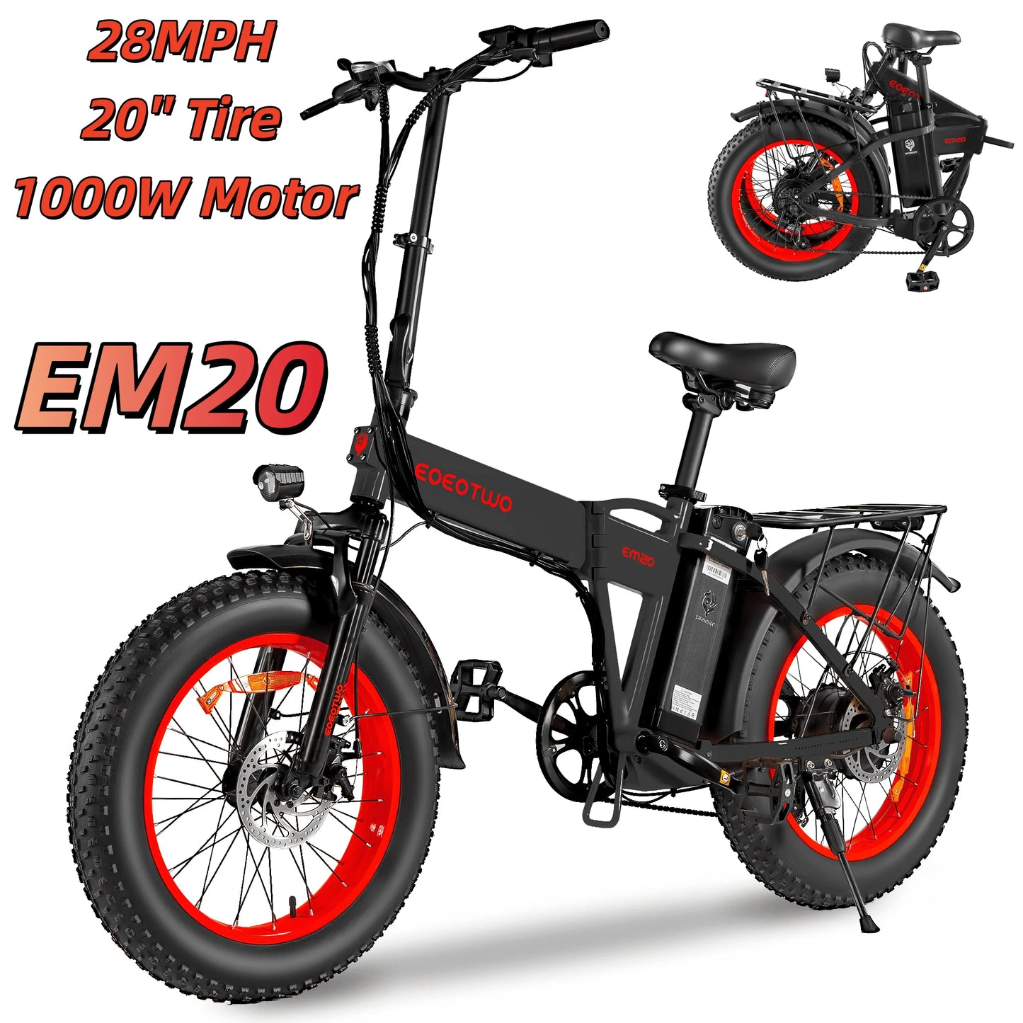 EOEOTWOC 1500W Electric Fat Tire Mountain Bike 34MPH