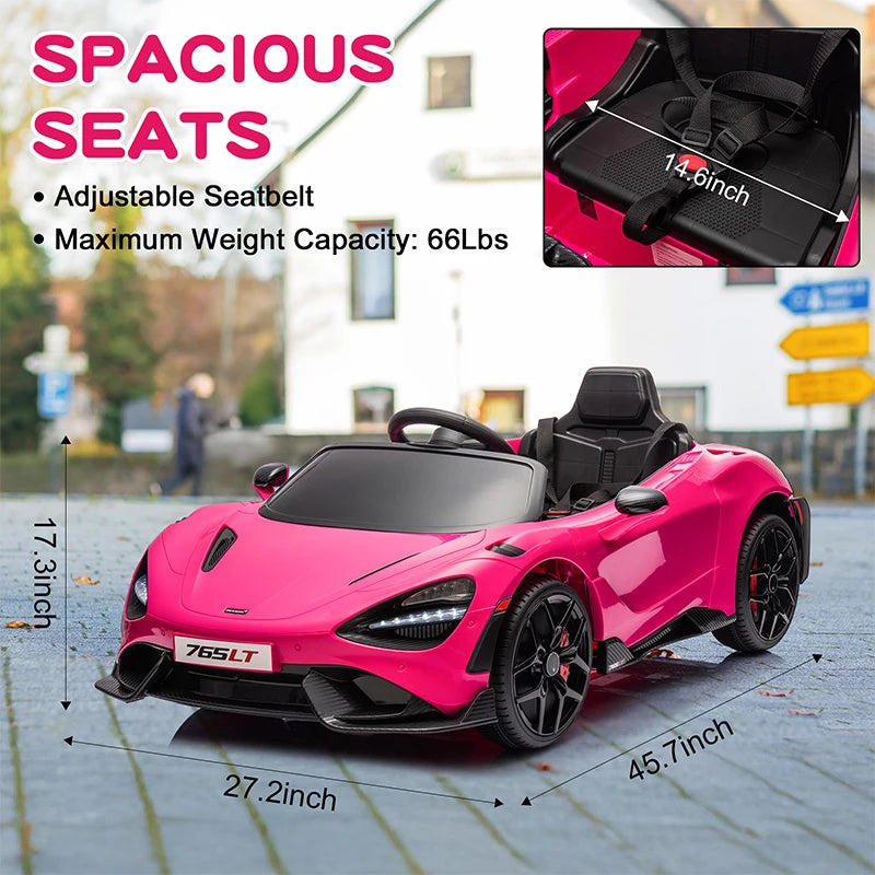 Mukidy 12V McLaren 765LT Kids Ride On Toy