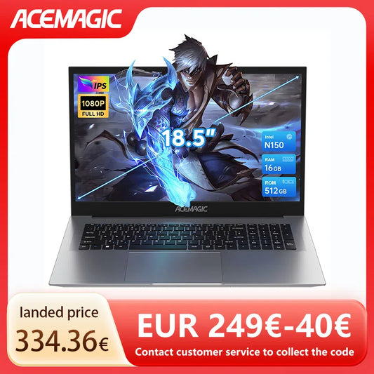 ACEMAGIC Windows Pro Laptop With Intel N150 16GB RAM 512GB