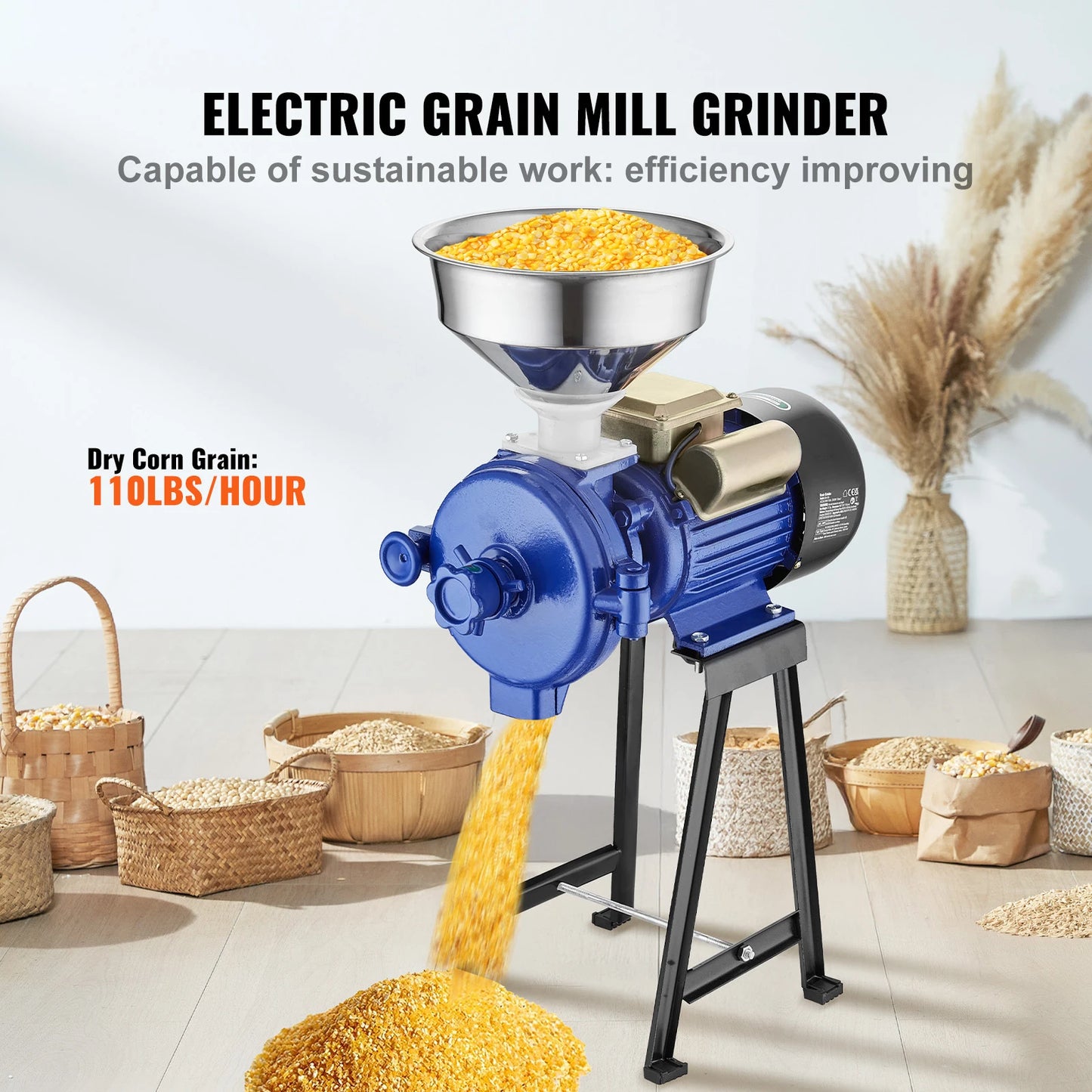 VEVOR Electric Grain Mill Grinder 3000W