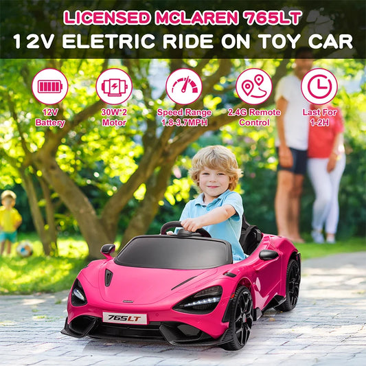 Mukidy 12V McLaren 765LT Kids Ride On Toy