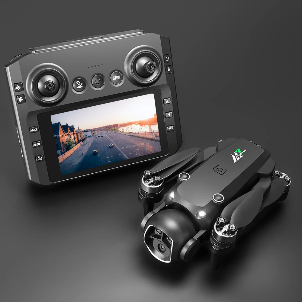 Dual Camera Screen-Controlled Brushless Motor RC Airplane Toy Foldable Drone for Aerial Photography