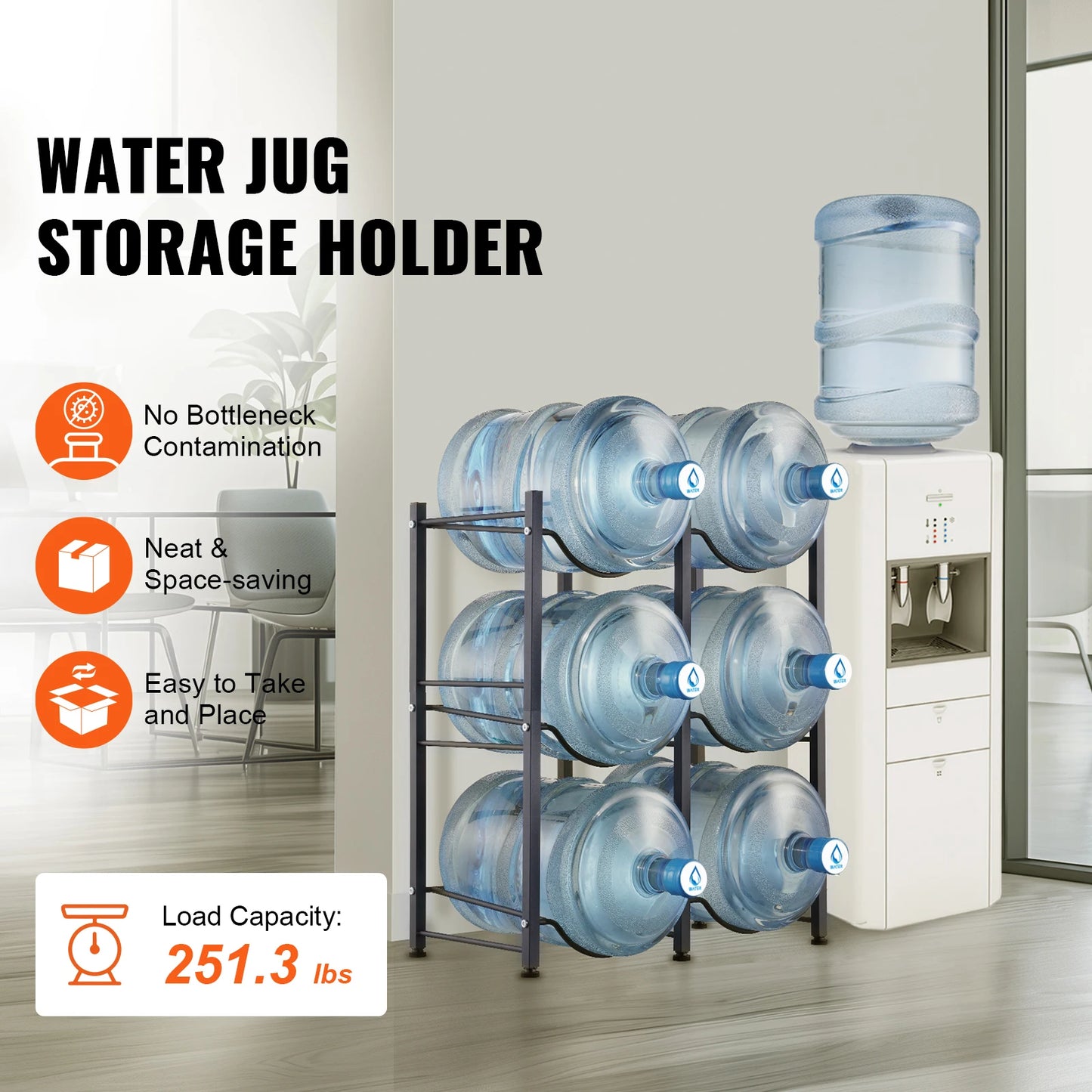 SucceBuy Multi-Tier Water Bottle Rack For Kitchen And Office