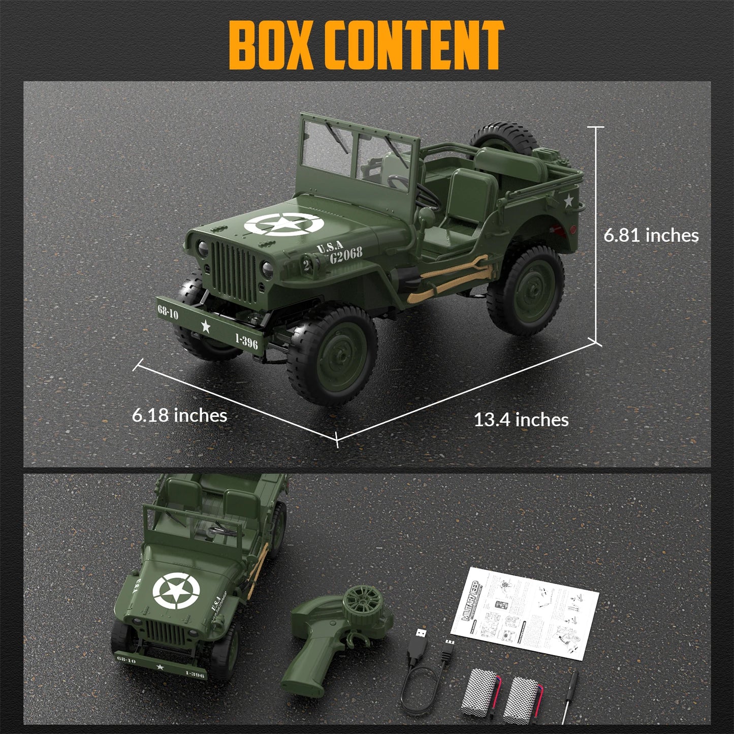 EXHOBBY RC Crawler 1 To 10 Scale Willys Jeep Rugged