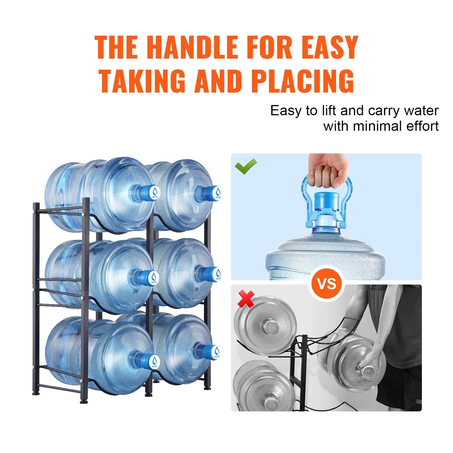 SucceBuy Iron Water Jug Holder Double Row Easy Install