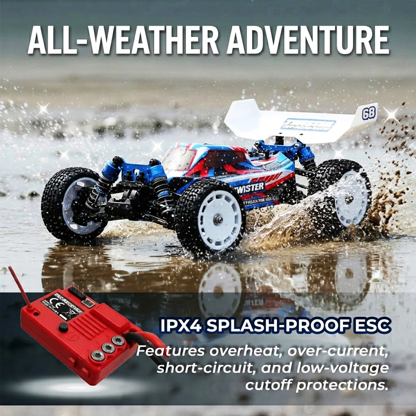HAIBOXING 2101A 1:14 Brushless RC Car, Max 30+MPH High Speed 4WD Off-Road Racing Car,Waterproof ESC,Suit to All Terrains