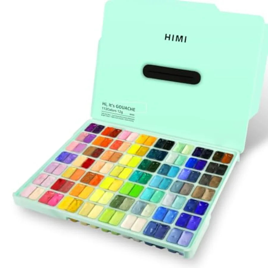 HIMI Gouache Paint Set, x 12g Twin Jelly Cup Design with Portable Case, Non-Toxic, Opaque Professional Paint for Canvas and Wat