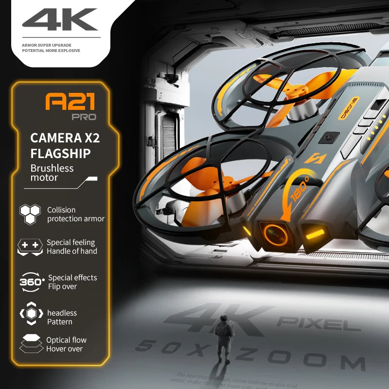 4K HD Dual Camera Drone for Adults, Foldable GPS RC Quadcopter with Screen Remote Control, Brushless Motor, Real-time Transmission, Beginner-Friendly Aerial Photography Drone