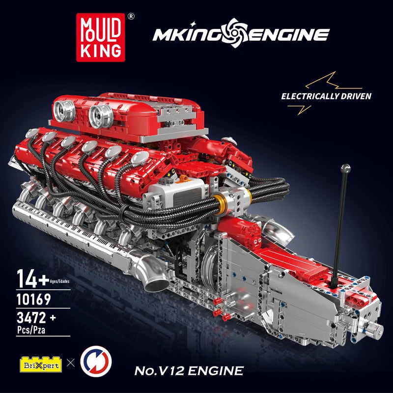 MOULD KING The Speed Car V12 Engine Building Block Set
