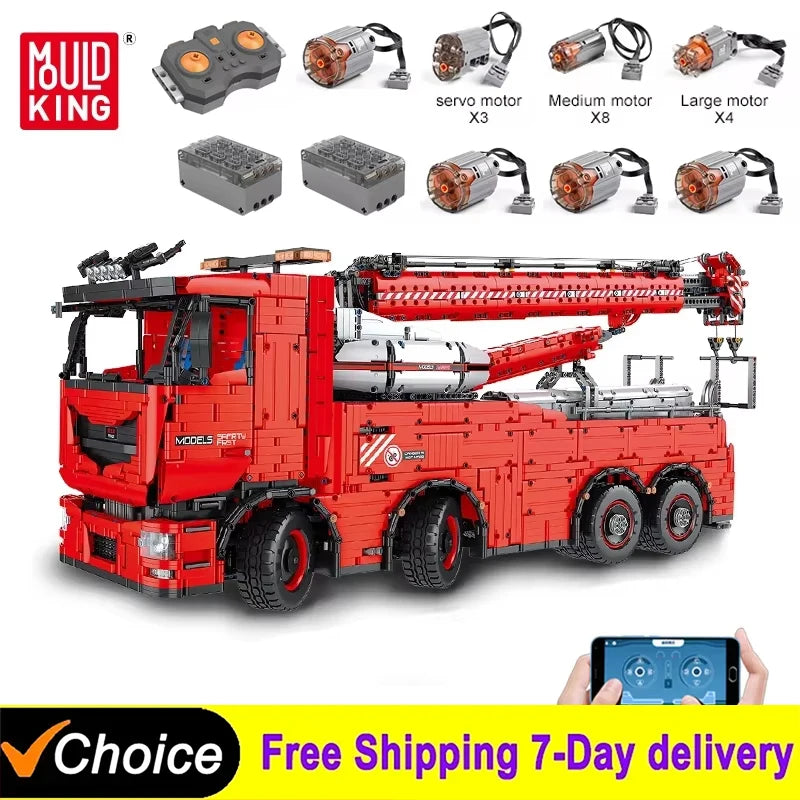 10966PCS Technical Motorized Tow Truck MKII Building Block MOC-29848 Mobile Crane Model Bricks Toys For Kids Christmas Gifts