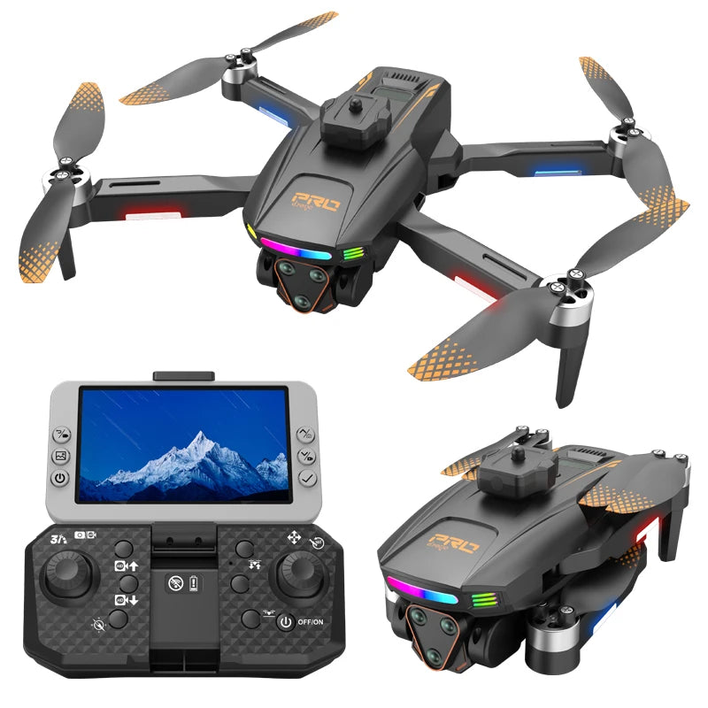 Drone with Camera for Adults, Foldable GPS Drone with Screen Remote Control, 4K HD Camera, Brushless Motor, Real-time Image Transmission, No Phone Needed, RC Quadcopter for Beginners