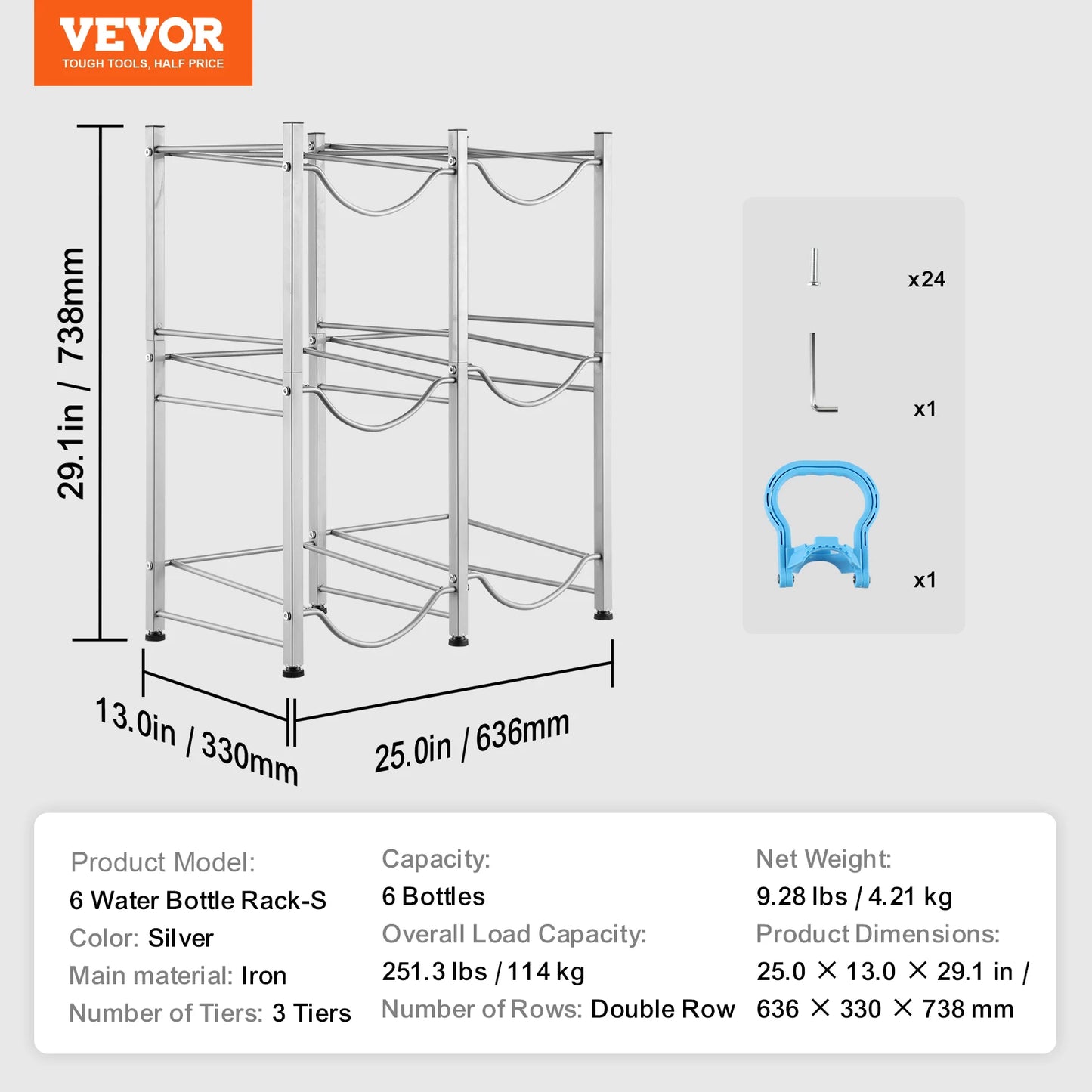 SucceBuy Iron Water Jug Holder Double Row Easy Install