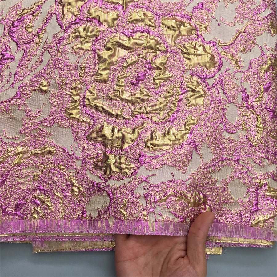 JiaDong African Brocade Lace Fabric French Nigerian Organza Jacquard