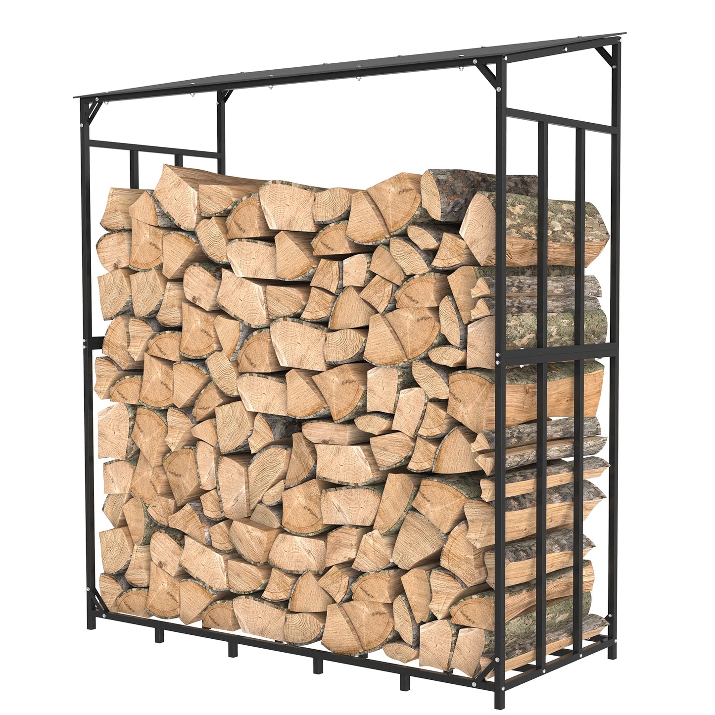 Heavy Duty Outdoor Firewood Storage Rack With Top Cover