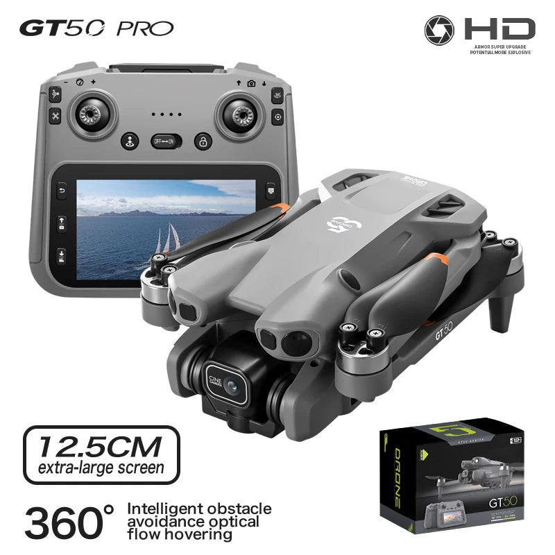 Foldable Drone with 4K Dual Cameras, 12.5CM Screen Remote, Brushless Motor, Optical Flow Hover, Intelligent Obstacle Avoidance, RC Quadcopter for Adults & Kids