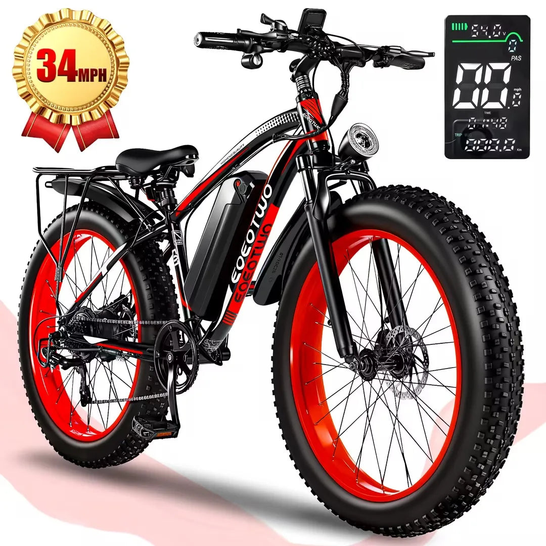 EOEOTWOC 1500W Electric Fat Tire Mountain Bike 34MPH