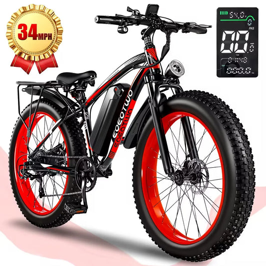 EOEOTWOC 1500W Electric Fat Tire Mountain Bike 34MPH