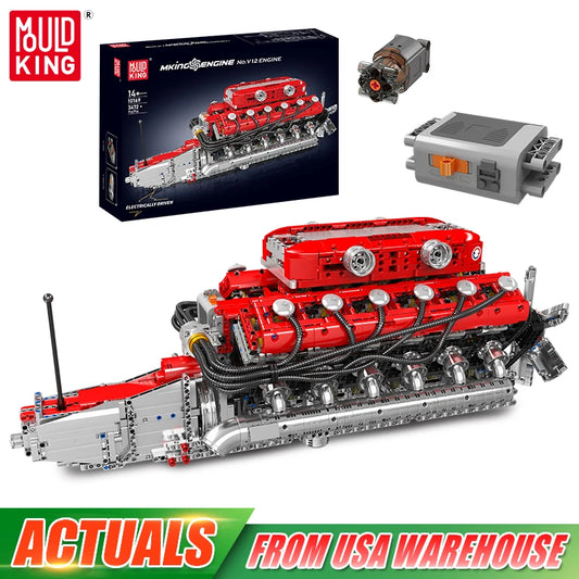 MOULD KING The Speed Car V12 Engine Building Block Set