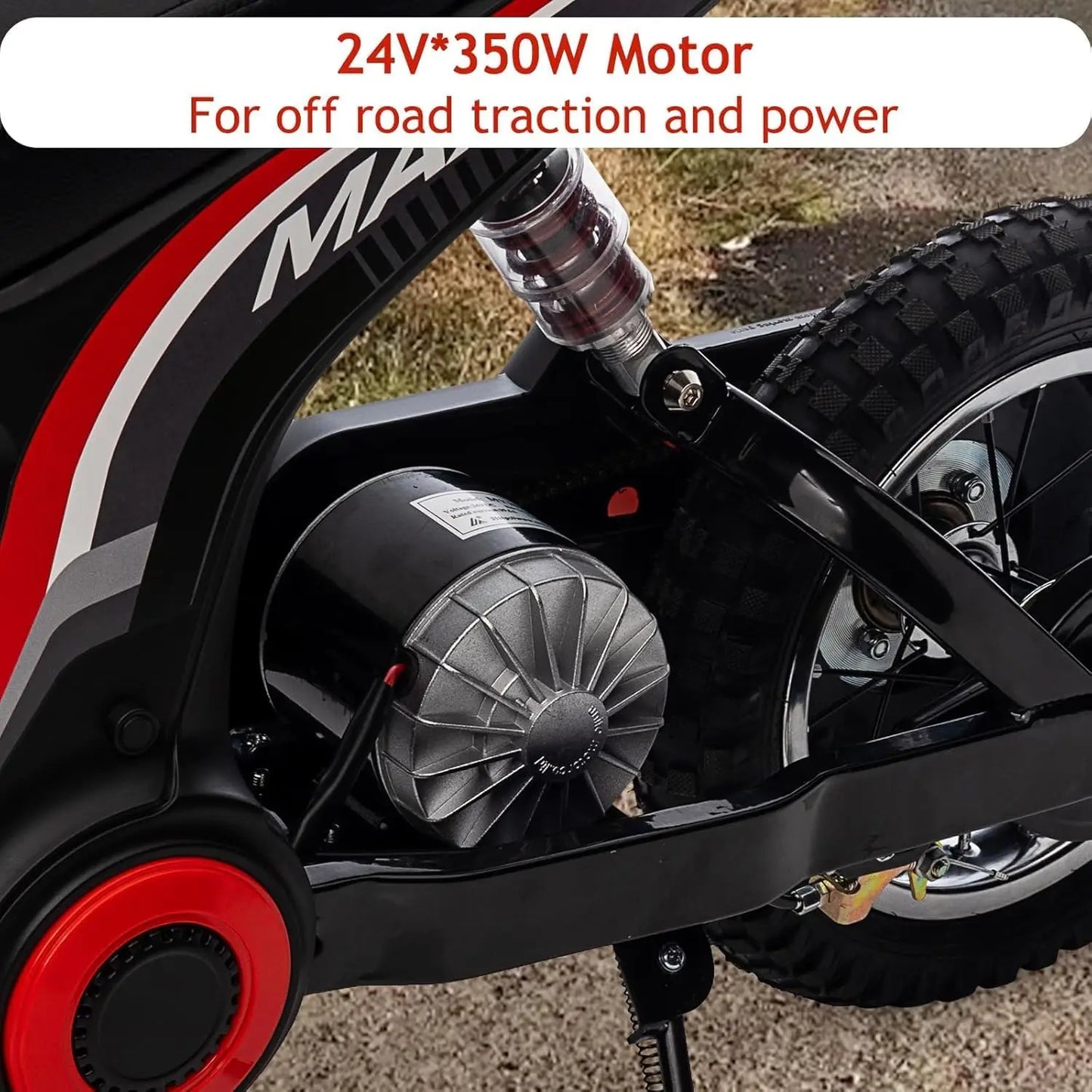 HiMISS Electric Ride On Kids Motorcycle 24V 350W Battery Powered