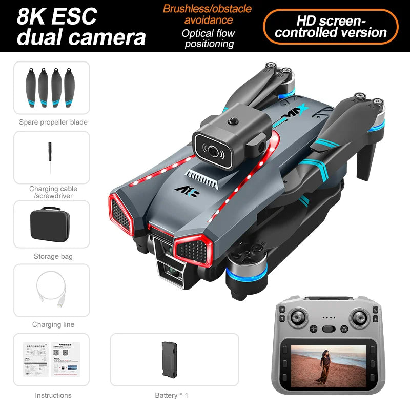 HOT-4K Professional HD Dual Camera New L600 PRO MAX GPS Drone 5KM 3-Axis Gimbal 360 Obstacle Avoidance Brushless Quadcopter Toy
